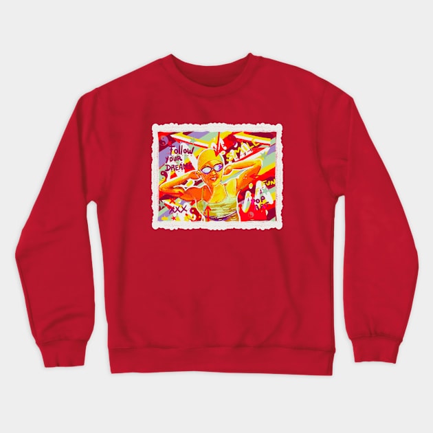 Swimming pop art Crewneck Sweatshirt by Mimie20